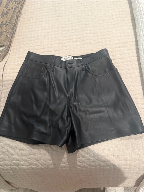 Abercrombie & Fitch Pants - Abercrombie & Fitch Black High-Waist Faux Leather Shorts